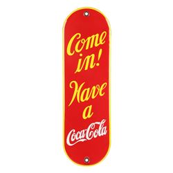 Coca-Cola Porcelain Door "Push" Plate