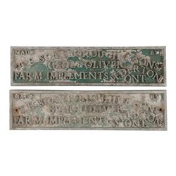 Gehl & Oliver Farm Implements Name Plates