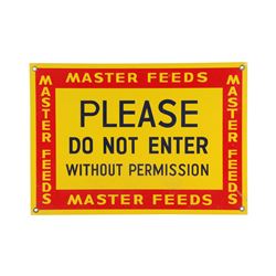 Master Feeds Tin Litho SIgn