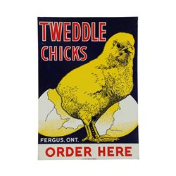 Tweddle Chicks 2-Sided Tin Litho Sign