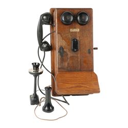 Northern Electric Oak Wall Phone