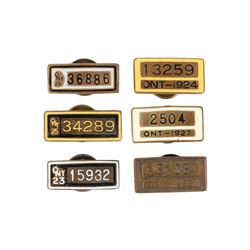 Ontario Chauffeur’s License Badges
