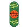 Image 1 : Orange Crush Porcelain Door "Push" Plate