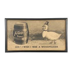 Frontenac Export Ale Framed Paper Sign