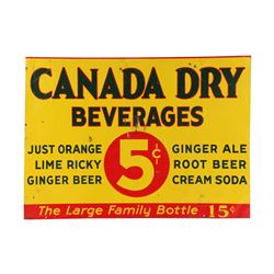 Canada Dry Tin Litho Sign