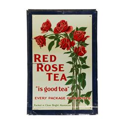 Red Rose Tea Tin Litho Sign