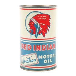 Red Indian Aviation Motor Oil Quart Can