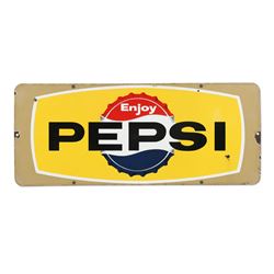 Pepsi Porcelain Door "Kick" Plate Sign