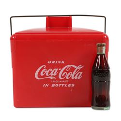 Miniature Coca-Cola Cooler & Bottles