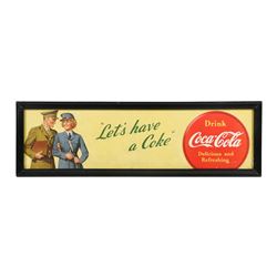 Coca-Cola Cardboard Trolley Sign