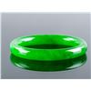 Image 1 : Burma Emerald Green Jadeite Carved Bangle
