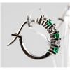 Image 2 : Sterling Silver Emerald Hoop Earrings RV $100