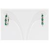 Image 3 : Sterling Silver Emerald Hoop Earrings RV $100