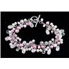 Image 1 : Silver Pearl Pink Ribbon Charm Bracelet RV $300
