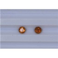 0.97ct Yellow Tourmaline match pair Round cut