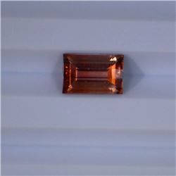 2.37 ct peach brown tourmaline emerald cut