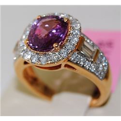 Pink Sapphire 3.32ct 18K Rose Gold 7.31gm Ring