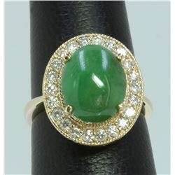 Jade:5.85ct/14K Ring:5.7g/Diamond:0.64ct