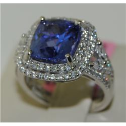 4.69ct Tanzanite 18K White Gold 7.25gm Ring