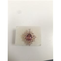 Natural pink Tourmaline 1.80 CT, Diamond 1.50 CT 14K Rose Gold Ring:7 Grams Diamond:1.5 CT