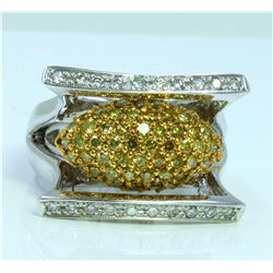 YELLOW DIAMOND 1.22CT  14K WHITE AND YELLOW GOLD RING