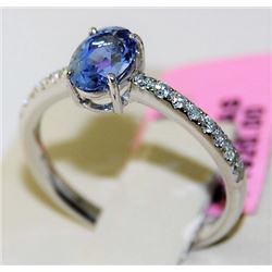 Sapphire 1.12ct 14K White Gold 1.95gm Ring