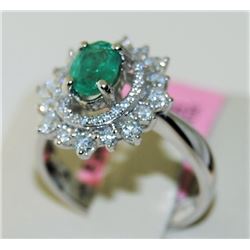 Emerald 0.69ct 14K White Gold 4.25gm Ring