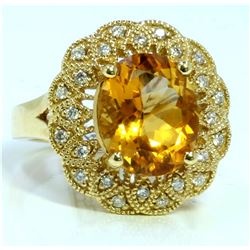 CITRINE 4.29CT 14K YELLOW GOLD RING