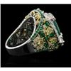 Image 3 : GIA 9.23CT NATURAL COLOMBIAN EMERALD 18K PLATINUM RING