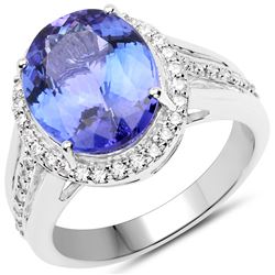 5.6ct Tanzanite 14K White Gold Ring