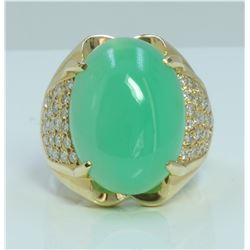 Jade:12.27ct/14K Ring:8.23g/Diamond:0.75ct