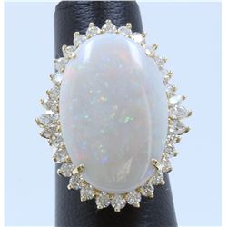 Opal:13.32ct/14K Ring:11.18g/Marquise Diamond:0.42ct/Diamond:1.53ct