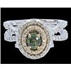 Image 1 : 0.83CT Natural ALEXANDRITE 14K WHITE AND YELLOW GOLD RING