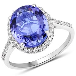 4.46ct Tanzanite 14K White Gold Ring