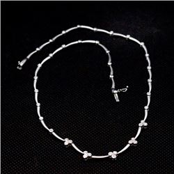 18K  White Gold Diamond Necklace ; Gold-21.68 Grams; Diamond- 0.77ct/Round Shape