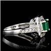 Image 2 : 0.89CT NATURAL COLOMBIAN EMERALD 14K WHITE GOLD RING