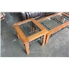 Image 2 : 3 PIECE GLASS INSERT COFFEE AND ENDTABLE SET