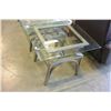 Image 2 : DESIGNER 2PC BEVELLED GLASSTOP COFFEE & ENDTABLE SET