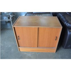 TEAK SLIDING DOOR CABINET