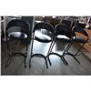 Image 2 : 4 BLACK LEATHER BAR STOOLS