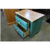 Image 2 : 2 DRAWER GREEN AND PINE NIGHTSTAND