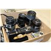 Image 2 : TRAY OF VINTAGE CAMERAS AND LENSES