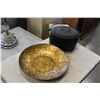 Image 1 : LARGE DECORATIVE PLATE AND IRON POT