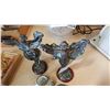 Image 2 : PAIR OF ART NOUVEAU STYLE FIGURES AND TWO ANTIQUE HAT PIN HOLDERS