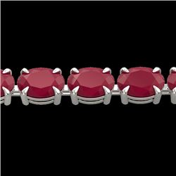 29 CTW Ruby Eternity Designer Inspired Tennis Bracelet 14K White Gold - REF-180H2A - 23393