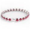 Image 4 : 29 CTW Ruby Eternity Designer Inspired Tennis Bracelet 14K White Gold - REF-180H2A - 23393