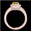 Image 2 : 1.4 CTW Certified Si/I Fancy Intense Yellow Diamond Solitaire Halo Ring 10K Rose Gold - REF-180X2T -