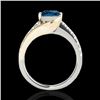 Image 2 : 1.25 CTW Si Certified Blue Diamond Solitaire Ring 10K White & Yellow Gold - REF-156W2F - 35553