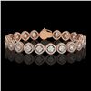 Image 1 : 13.06 CTW Cushion Cut Diamond Designer Bracelet 18K Rose Gold - REF-2253W3F - 42807