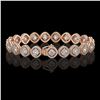 Image 2 : 13.06 CTW Cushion Cut Diamond Designer Bracelet 18K Rose Gold - REF-2253W3F - 42807